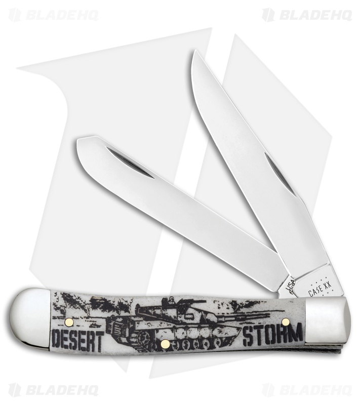Case Knives Desert Storm Trapper Embellished Smooth Natural Bone - 50953