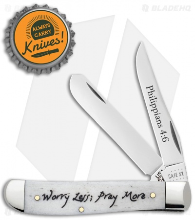 Case Knives Mini Trapper Embellished Smooth Natural Bone (6207 SS) - 60869