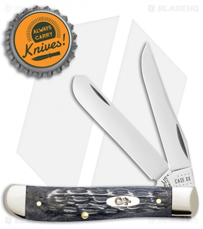 Case Mini Trapper Pocket Knife  Gray Bone Crandall Jig (6207 SS)  - 58414