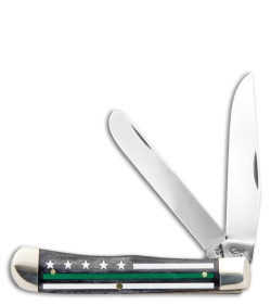 Case Knives Trapper Knife 4.125" Smooth Bone Stripes of Service Green (6254 SS)