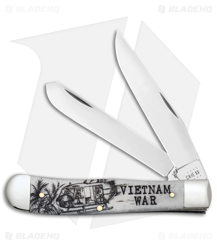 Case Knives Vietnam Trapper Embellished Smooth Natural Bone (6254 SS) - 50952