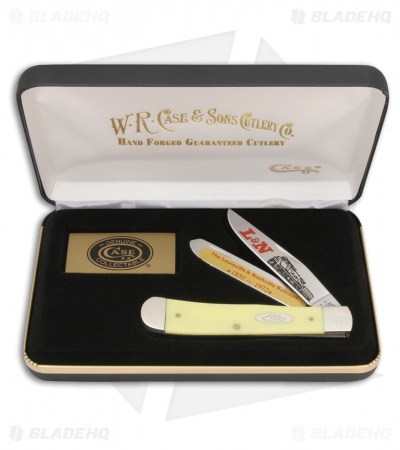 Case L&N Railroad Trapper Knife 4.125" Yellow Synthetic (3254 SS) 