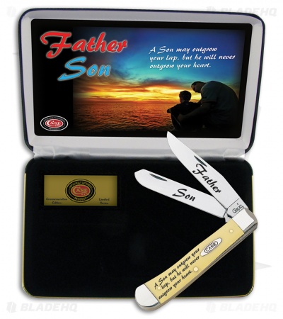 Case Limited Edition Father/Son Trapper Knife 4.125" Yellow Delrin (3254SS)