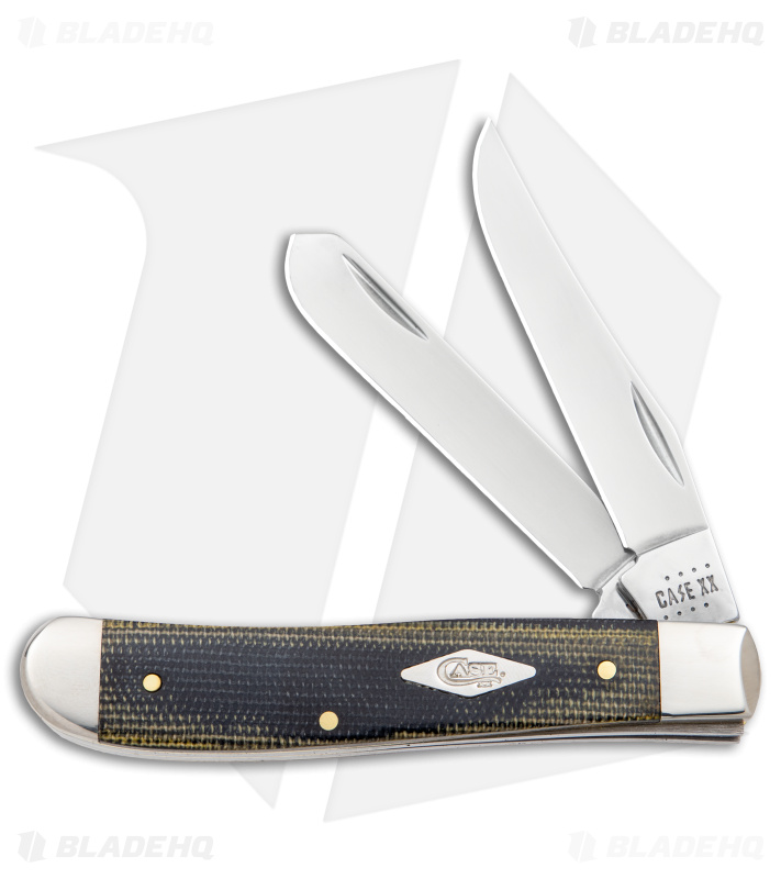 Case Mini Trapper Knife 3.5" Black/Green/Natural Micarta (10207 SS) 23472