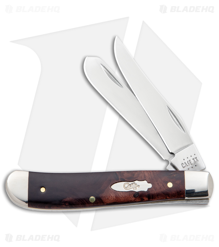 Case Mini Trapper Knife 3.5" Brown Maple Burl Wood (7207 SS) 64062