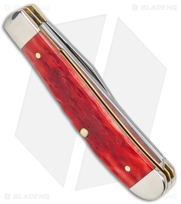 Case Mini Trapper Knife 3.5" Dark Red Bone (6207 CV) 31952