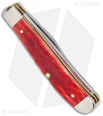 Case Mini Trapper Knife 3.5" Dark Red Bone (6207 CV) 31952
