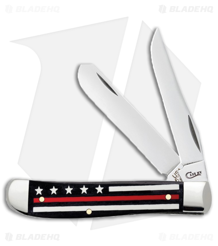 Case Mini Trapper Pocket Knife 3.5" Natural Bone Color Wash Flag (6207 SS) 07311