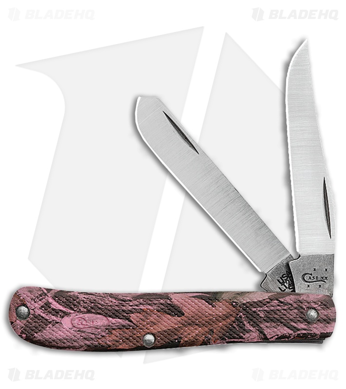 Case Mini Trapper Knife 3.5" Pink Camo Polymer (LT207 SS) 18302