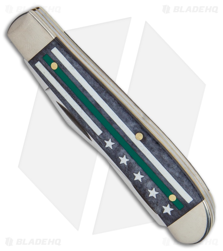 Case Mini Trapper Pocket Knife 3.5" Smooth Stripes of Service Green (6207 SS)