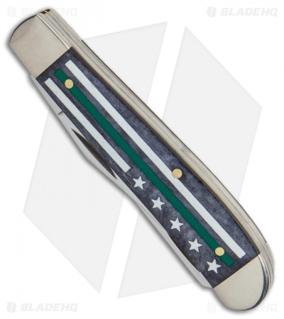 Case Mini Trapper Pocket Knife 3.5" Smooth Stripes of Service Green (6207 SS)