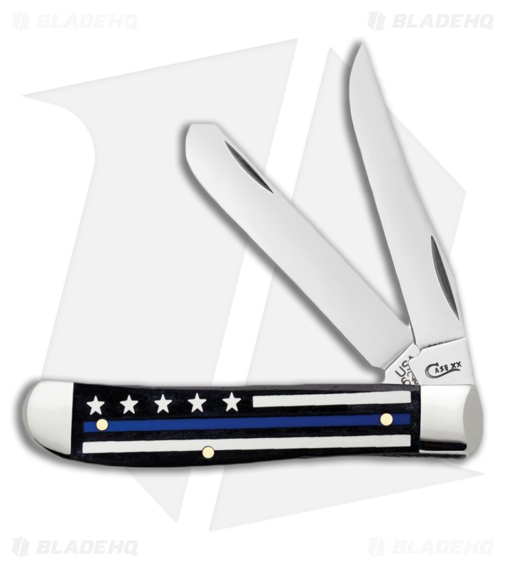 Case Mini Trapper Pocket Knife 3.5" Natural Bone Color Wash Flag (6207 SS) 06568