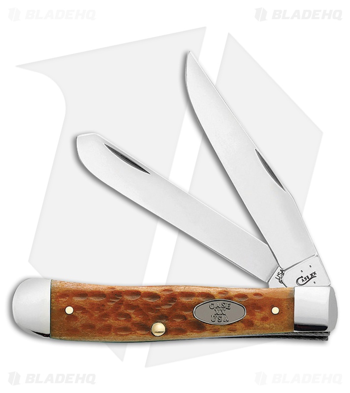 Case Pocket Worn Trapper Knife 4.125" Whisky Bone (6254 CV) 23000