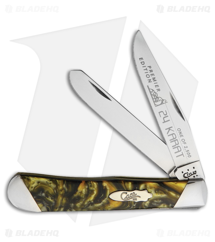 Case Slanted Bolster Trapper Knife 4.125" 24 Karat Corelon (9254SS) S925424KT
