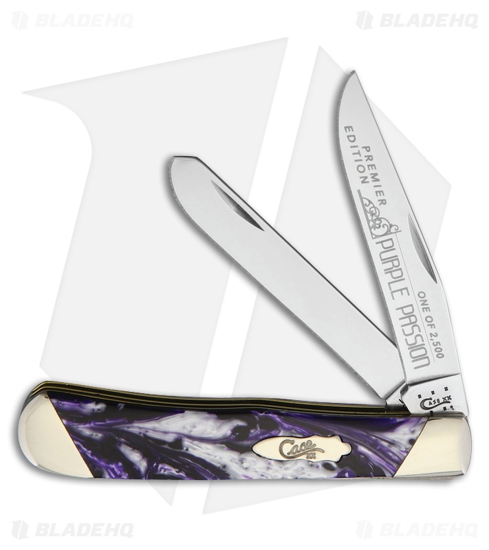 Case Slanted Bolster Trapper Knife 4.125" Purple Passion Corelon (9254 SS)