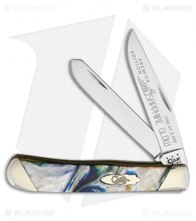 Case Slanted Bolster Trapper Knife 4.125" Sapphire Glow Corelon  (9254 SS) 