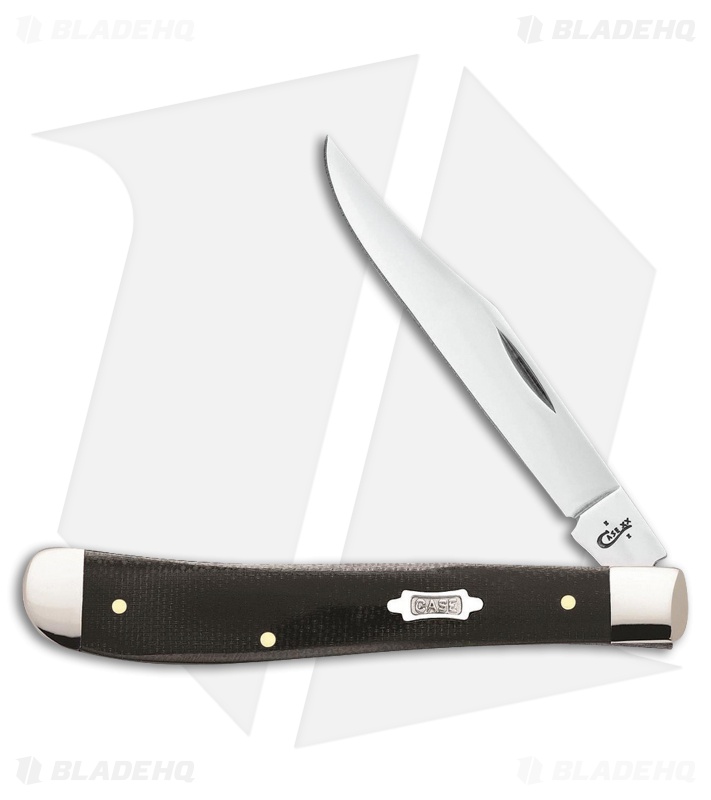 Case Slimline Trapper Traditional Knife 4.125" Black Micarta (101048SS) 23135