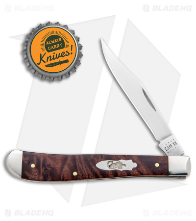 Case Slimline Trapper Knife  4.1" Brown Maple Burl Wood (71048 SS) 64063