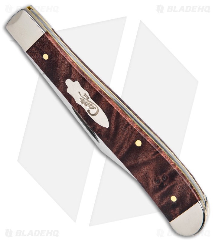 Case Slimline Trapper Knife  4.1" Brown Maple Burl Wood (71048 SS) 64063
