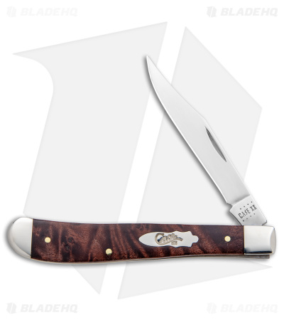 Case Slimline Trapper Knife  4.1" Brown Maple Burl Wood (71048 SS) 64063