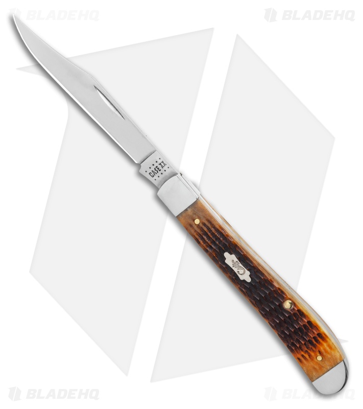 Case Slimline Trapper Knife Antique Bone Rogers Corn Cob Jig (61048 SS)