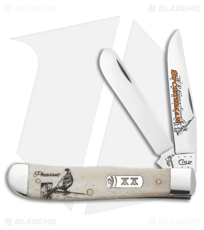 Case Sportsman Series Pheasant Trapper Knife 4.125" Natural Bone (6254 SS) 50431