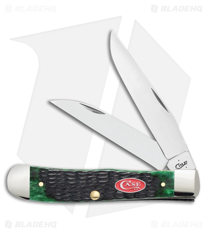 Case Trapper Traditional Knife 4.125" Bermuda Green Jigged Bone (6254W SS) 23055