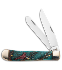 Case Trapper Knife 4.1" Embellished Bone/Color Wash Cardinal (6254 SS) 39159