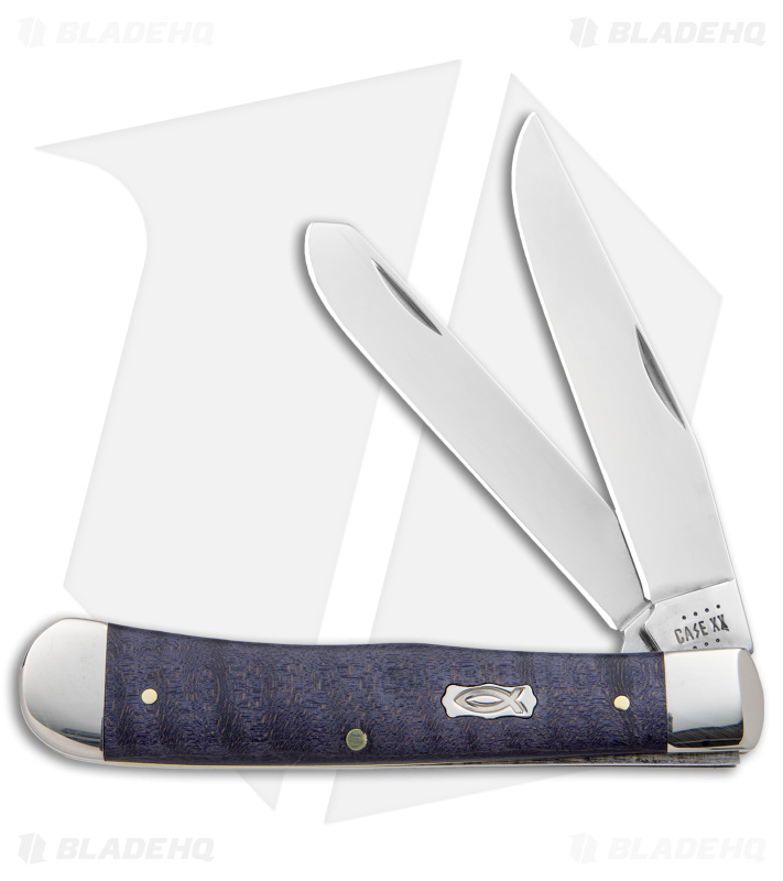 Case Trapper Knife 4.1" Smooth Purple Curly Maple (7254 SS) 80540