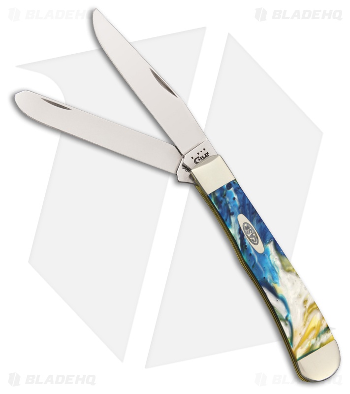 Case Trapper Knife 4.125" Sapphire Glow Corelon (9254 SS) 9254SG