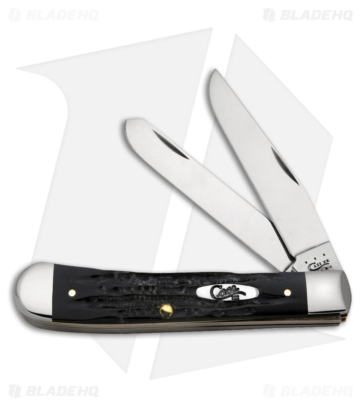 Case Trapper Pocket Knife 4.125" Black Jigged Buffalo Horn (BH254 SS) 65010