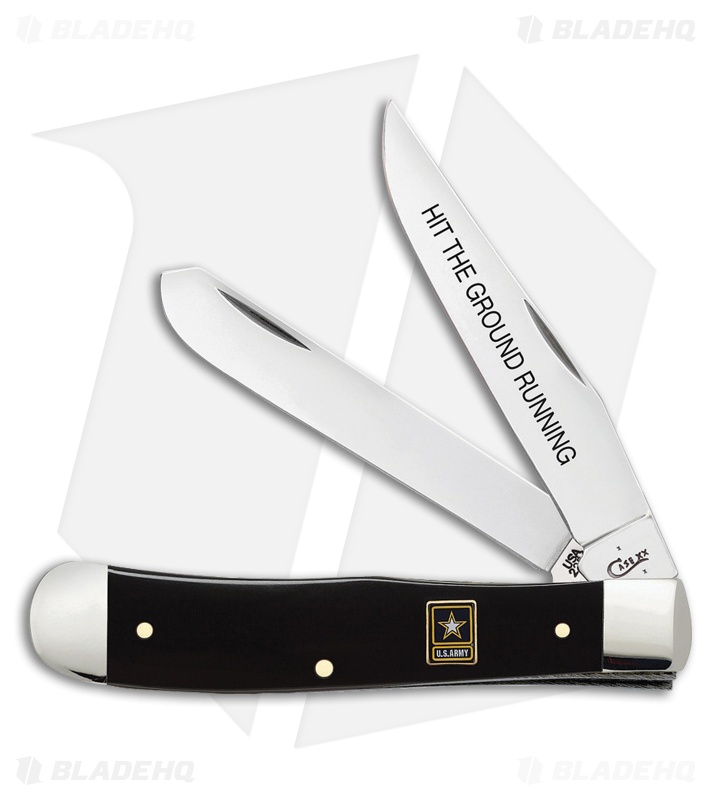 Case US Army Trapper Pocket Knife 4 125 Black Synthetic 2254SS 15018 