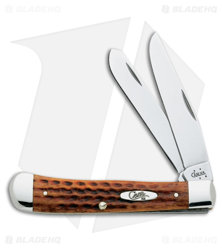 Case Pocket Worn Trapper Knife 4.125" Harvest Orange Bone (6254 SS) 7401