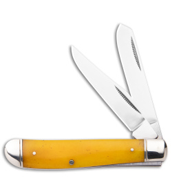 Cold Steel Mini Trapper Slip Joint Knife Yellow Bone (2.7" Satin)