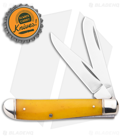 Cold Steel Mini Trapper Slip Joint Knife Yellow Bone (2.7" Satin)
