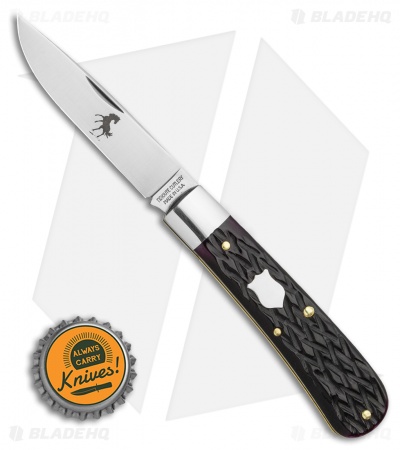 GEC Mustang #74 Pocket Knife Black Plum Jigged Bone (3.00" Satin)