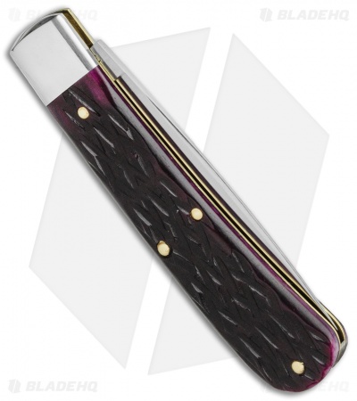 GEC Mustang #74 Pocket Knife Black Plum Jigged Bone (3.00" Satin)