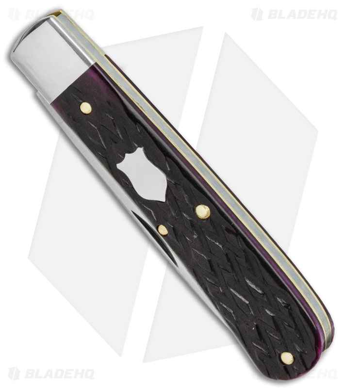 GEC Mustang #74 Pocket Knife Black Plum Jigged Bone (3.00" Satin)