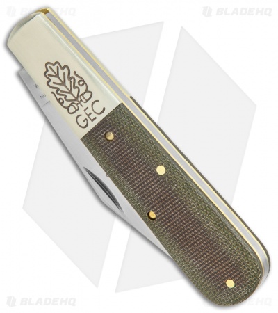 GEC Two Acorn Barlow Knife 3.75" Green Linen Micarta 861121