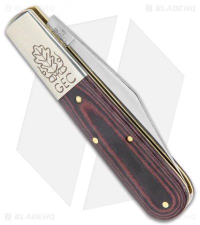 GEC Two Acorn Barlow Knife 3.75" Red & Black Linen Micarta 861121