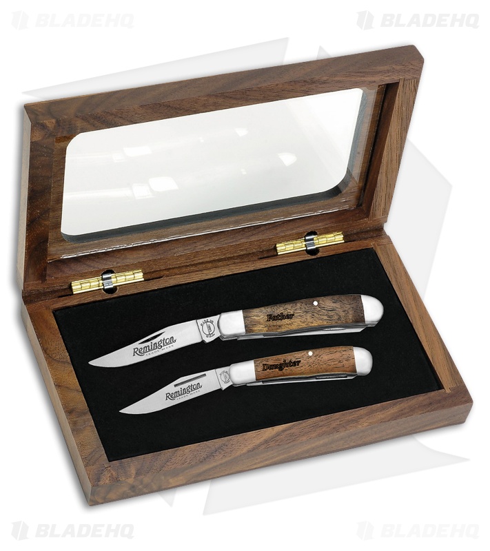 Remington Father and Daughter Trapper Set Traditional Pocket Knives Wood