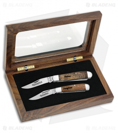 Remington Father and Daughter Trapper Set Traditional Pocket Knives Wood