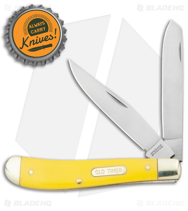 Old Timer Gunstock Trapper Knife 3.875" Yellow 94OTY