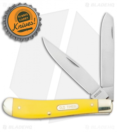 Old Timer Gunstock Trapper Knife 3.875" Yellow 94OTY