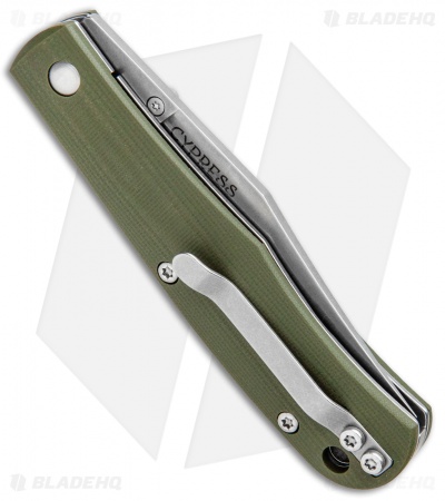 Smith & Sons Cypress Trapper Liner Lock Knife OD Green G-10 (3.38" Stonewash)