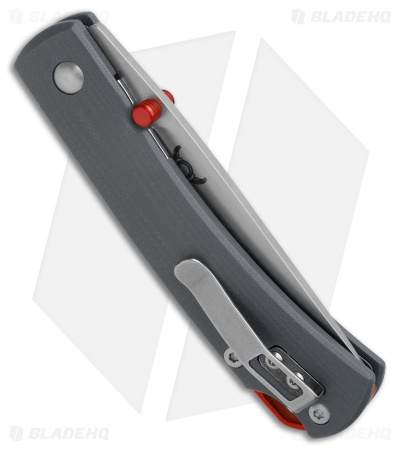 Smith & Sons OX Liner Lock Knife Gray G-10/Red Accents (3" Stonewash D2)