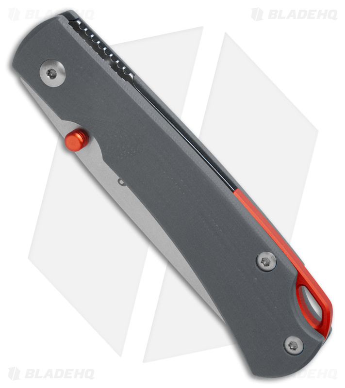 Smith & Sons OX Liner Lock Knife Gray G-10/Red Accents (3" Stonewash D2)