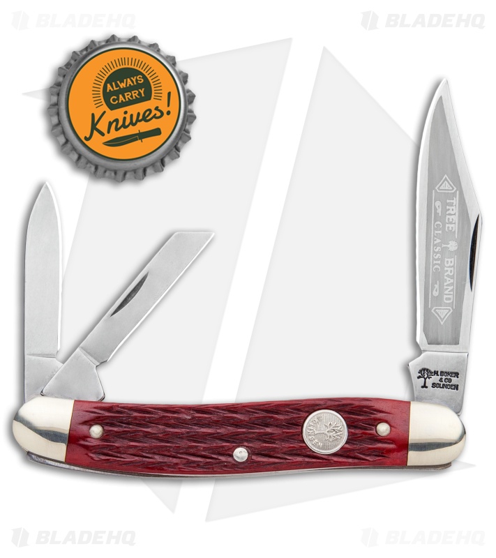 Boker Whittler Pocket Knife Jigged Red Bone 110280SRB - Blade HQ