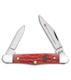 Case BSA Half Whittler Pocket Knife 3.25" Red Jigged Bone (6208 SS) 18041