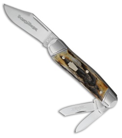 Queen Cutlery Jumbo Carpenter Whittler Pocket Knife 2.625" Stag 033043